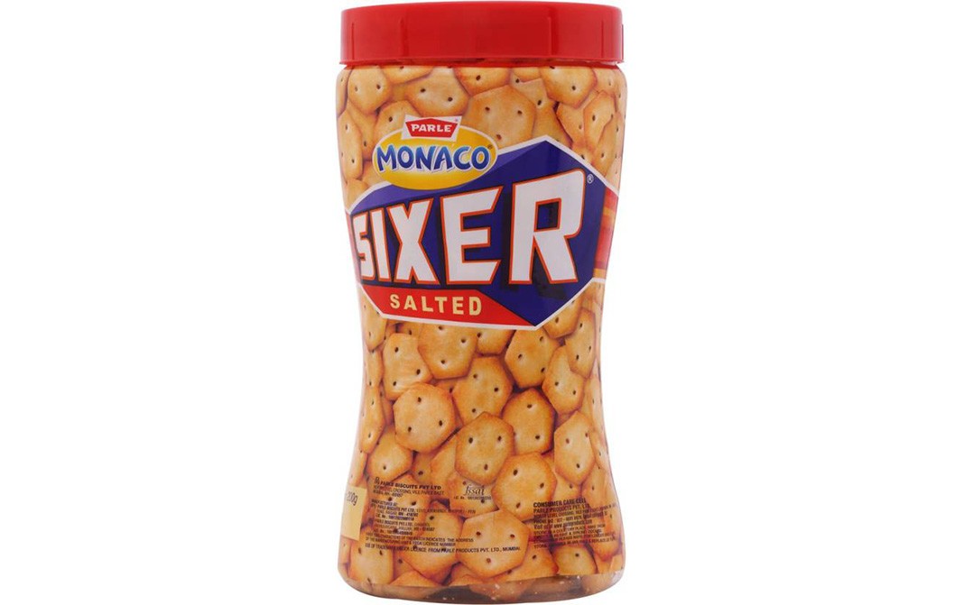 Parle Monaco Sixer Salted   Plastic Jar  200 grams